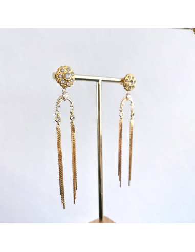 Pendientes Rose con flecos cristal